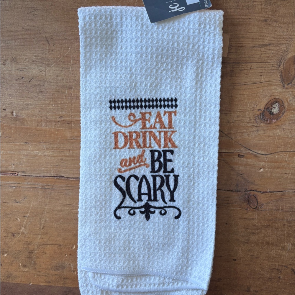 White Halloween Kitchen Towel